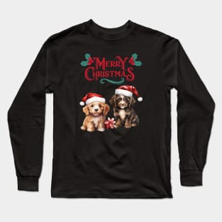 Merry Christmas Puppy Festive Long Sleeve T-Shirt